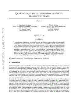 Quantitative analysis of cryptocurrencies transaction graph
