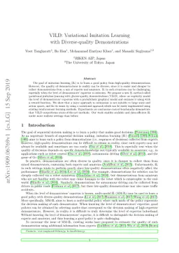 VILD: Variational Imitation Learning with Diverse-quality Demonstrations