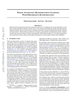 Wield: Systematic Reinforcement Learning With Progressive Randomization