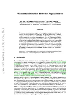 Wasserstein Diffusion Tikhonov Regularization