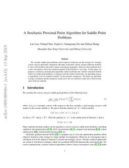 A Stochastic Proximal Point Algorithm for Saddle-Point Problems