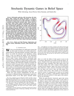 Stochastic Dynamic Games in Belief Space