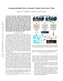 Learning Residual Flow as Dynamic Motion from Stereo Videos