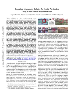 Learning Visuomotor Policies for Aerial Navigation Using Cross-Modal
  Representations