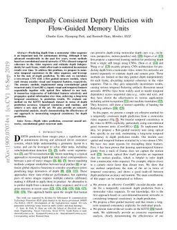 Temporally Consistent Depth Prediction with Flow-Guided Memory Units