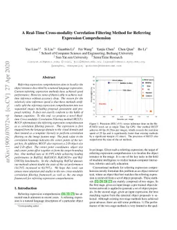 A Real-Time Cross-modality Correlation Filtering Method for Referring
  Expression Comprehension