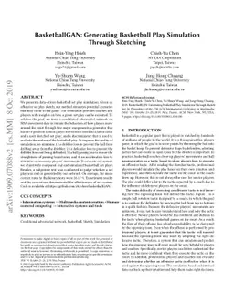 BasketballGAN: Generating Basketball Play Simulation Through Sketching