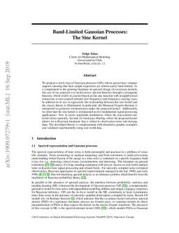 Band-Limited Gaussian Processes: The Sinc Kernel