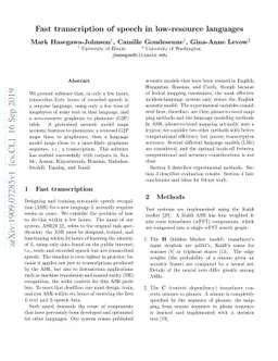 Fast transcription of speech in low-resource languages