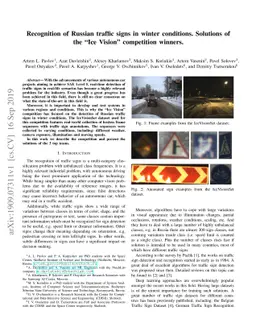 Recognition of Russian traffic signs in winter conditions. Solutions of
  the "Ice Vision" competition winners