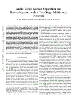 Audio-Visual Speech Separation and Dereverberation with a Two-Stage
  Multimodal Network