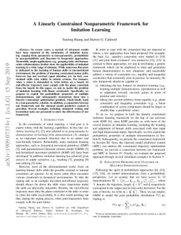 A Linearly Constrained Nonparametric Framework for Imitation Learning