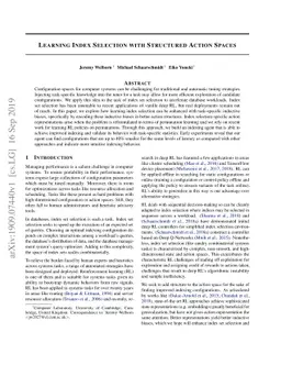 Learning Index Selection with Structured Action Spaces