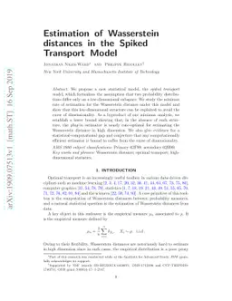 Estimation of Wasserstein distances in the Spiked Transport Model