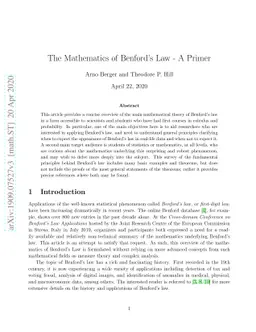 The Mathematics of Benford's Law -- A Primer
