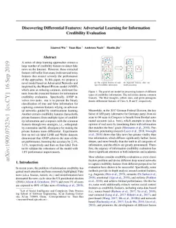 Discovering Differential Features: Adversarial Learning for Information
  Credibility Evaluation