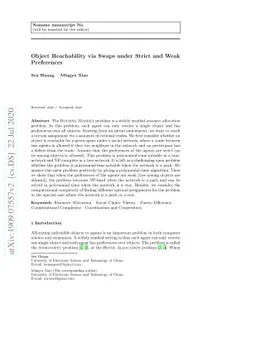 Object Reachability via Swaps under Strict and Weak Preferences