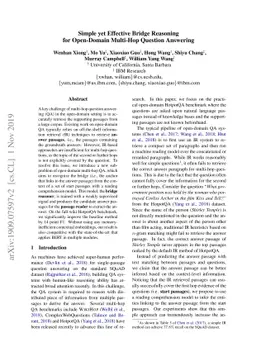 Simple yet Effective Bridge Reasoning for Open-Domain Multi-Hop Question
  Answering