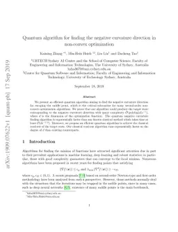 Quantum algorithm for finding the negative curvature direction in
  non-convex optimization