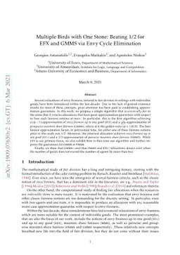 Multiple Birds with One Stone: Beating $1/2$ for EFX and GMMS via Envy
  Cycle Elimination