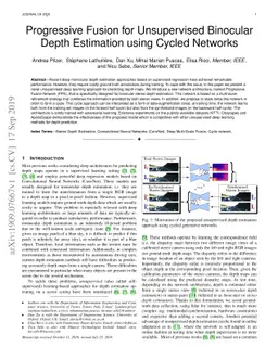 Progressive Fusion for Unsupervised Binocular Depth Estimation using
  Cycled Networks