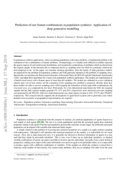 Prediction of rare feature combinations in population synthesis:
  Application of deep generative modelling