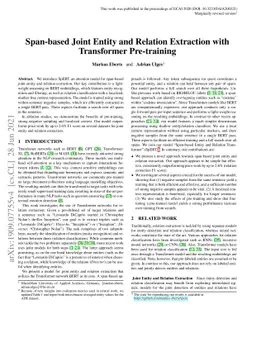 Span-based Joint Entity and Relation Extraction with Transformer
  Pre-training