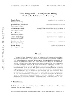 MDP Playground: An Analysis and Debug Testbed for Reinforcement Learning