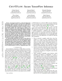 CrypTFlow: Secure TensorFlow Inference