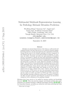 Multimodal Multitask Representation Learning for Pathology Biobank
  Metadata Prediction