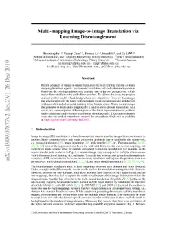 Multi-mapping Image-to-Image Translation via Learning Disentanglement