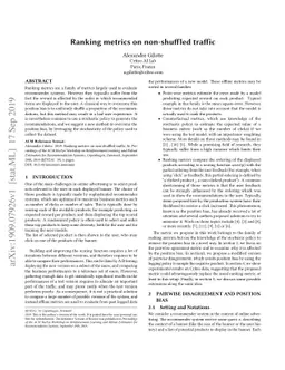 Ranking metrics on non-shuffled traffic