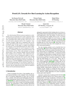 ProtoGAN: Towards Few Shot Learning for Action Recognition