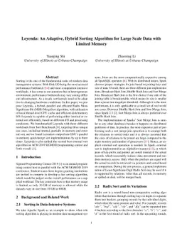 Leyenda: An Adaptive, Hybrid Sorting Algorithm for Large Scale Data with
  Limited Memory