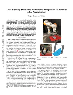 Local Trajectory Stabilization for Dexterous Manipulation via Piecewise
  Affine Approximations
