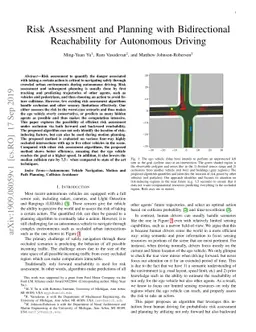 Risk Assessment and Planning with Bidirectional Reachability for
  Autonomous Driving