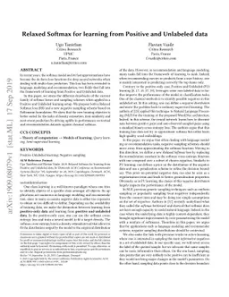 Relaxed Softmax for learning from Positive and Unlabeled data