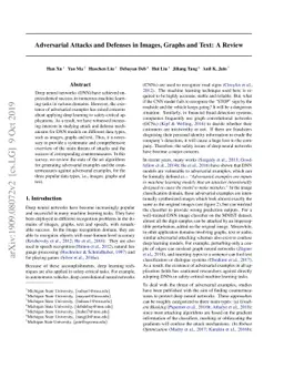 Adversarial Attacks and Defenses in Images, Graphs and Text: A Review