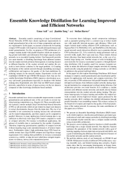Ensemble Knowledge Distillation for Learning Improved and Efficient
  Networks