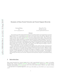 Dynamics of Deep Neural Networks and Neural Tangent Hierarchy