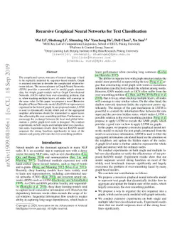 Recursive Graphical Neural Networks for Text Classification