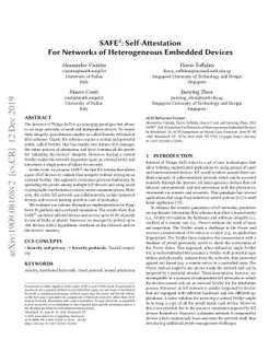 SAFE^d: Self-Attestation For Networks of Heterogeneous Embedded Devices