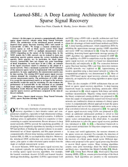 Learned-SBL: A Deep Learning Architecture for Sparse Signal Recovery