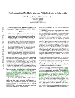 Two Computational Models for Analyzing Political Attention in Social
  Media