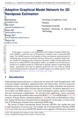 Adaptive Graphical Model Network for 2D Handpose Estimation