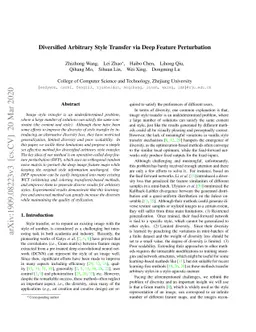 Diversified Arbitrary Style Transfer via Deep Feature Perturbation