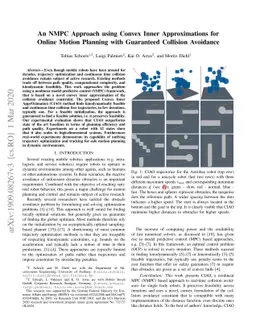 An NMPC Approach using Convex Inner Approximations for Online Motion
  Planning with Guaranteed Collision Avoidance