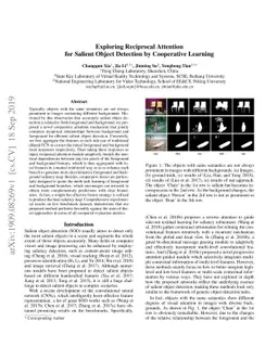 Exploring Reciprocal Attention for Salient Object Detection by
  Cooperative Learning