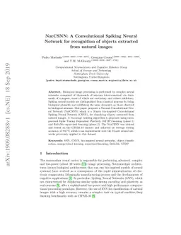 NatCSNN: A Convolutional Spiking Neural Network for recognition of
  objects extracted from natural images