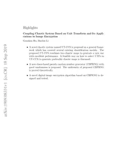 Coupling Chaotic System Based on Unit Transform and Its Applications in
  Image Encryption